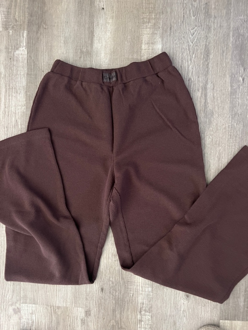 Comfort Colors Women's Waffle Knit Lounge Pants in Deep Brown